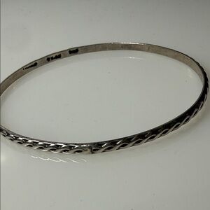 Sterling Silver Twisted Rope Design Bangle Bracelet